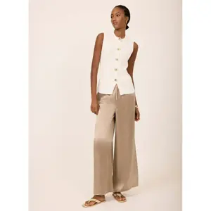 Mint Velvet Neutral Cotton Blend Waistcoat